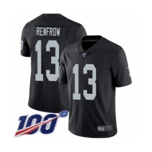 Men's Oakland Raiders #13 Hunter Renfrow Black Team Color Vapor Untouchable Limited Player 100th Season Football Jersey