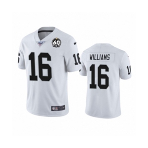 Men's Oakland Raiders #16 Tyrell Williams White 60th Anniversary Vapor Untouchable Limited Player 100th Season Football Jersey