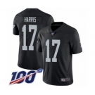 Men's Oakland Raiders #17 Dwayne Harris Black Team Color Vapor Untouchable Limited Player 100th Season Football Jersey