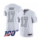 Men's Oakland Raiders #17 Dwayne Harris Limited White Rush Vapor Untouchable 100th Season Football Jersey