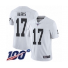 Men's Oakland Raiders #17 Dwayne Harris White Vapor Untouchable Limited Player 100th Season Football Jersey