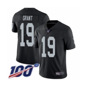 Men's Oakland Raiders #19 Ryan Grant Black Team Color Vapor Untouchable Limited Player 100th Season Football Jersey