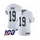 Men's Oakland Raiders #19 Ryan Grant White Vapor Untouchable Limited Player 100th Season Football Jersey