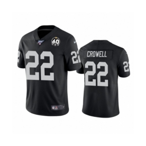 Men's Oakland Raiders #22 Isaiah Crowell Black 60th Anniversary Vapor Untouchable Limited Player 100th Season Football Jersey