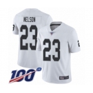 Men's Oakland Raiders #23 Nick Nelson White Vapor Untouchable Limited Player 100th Season Football Jersey