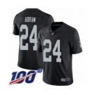 Men's Oakland Raiders #24 Johnathan Abram Black Team Color Vapor Untouchable Limited Player 100th Season Football Jersey