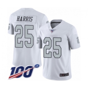 Men's Oakland Raiders #25 Erik Harris Limited White Rush Vapor Untouchable 100th Season Football Jersey