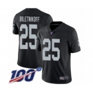 Men's Oakland Raiders #25 Fred Biletnikoff Black Team Color Vapor Untouchable Limited Player 100th Season Football Jersey