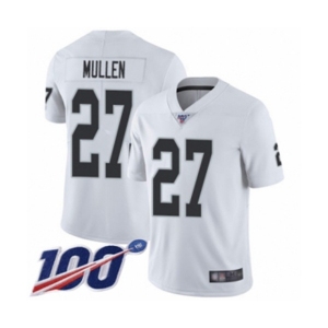 Men's Oakland Raiders #27 Trayvon Mullen White Vapor Untouchable Limited Player 100th Season Football Jersey