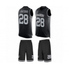 Men's Oakland Raiders #28 Josh Jacobs Limited Black Tank Top Suit Football Jersey