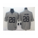 Men's Oakland Raiders #28 Josh Jacobs Limited Gray Rush Gridiron Football Jersey