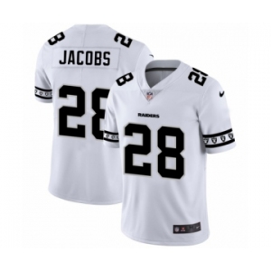 Men's Oakland Raiders #28 Josh Jacobs White Team Logo Cool Edition Jersey