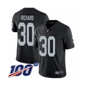 Men's Oakland Raiders #30 Jalen Richard Black Team Color Vapor Untouchable Limited Player 100th Season Football Jersey