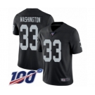 Men's Oakland Raiders #33 DeAndre Washington Black Team Color Vapor Untouchable Limited Player 100th Season Football Jersey