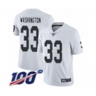 Men's Oakland Raiders #33 DeAndre Washington White Vapor Untouchable Limited Player 100th Season Football Jersey