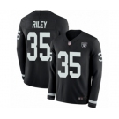 Men's Oakland Raiders #35 Curtis Riley Limited Black Therma Long Sleeve Football Jersey