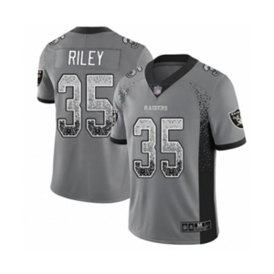 Men's Oakland Raiders #35 Curtis Riley Limited Gray Rush Drift Fashion Football Jersey