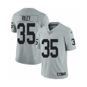 Men's Oakland Raiders #35 Curtis Riley Limited Silver Inverted Legend Football Jersey