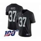 Men's Oakland Raiders #37 Lester Hayes Black Team Color Vapor Untouchable Limited Player 100th Season Football Jersey