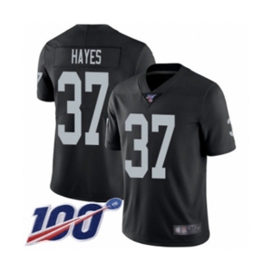 Men's Oakland Raiders #37 Lester Hayes Black Team Color Vapor Untouchable Limited Player 100th Season Football Jersey