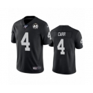 Men's Oakland Raiders #4 Derek Carr Black 60th Anniversary Vapor Untouchable Limited Player 100th Season Football Jersey