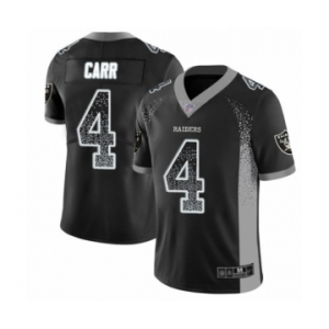 Men's Oakland Raiders #4 Derek Carr Limited Black Rush Drift Fashion Football Jersey
