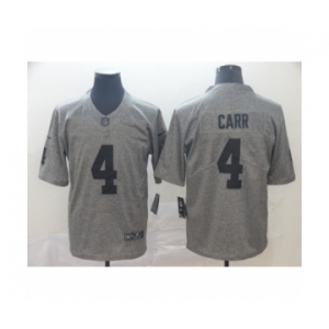 Men's Oakland Raiders #4 Derek Carr Limited Gray Rush Gridiron Football Jersey