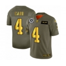 Men's Oakland Raiders #4 Derek Carr Limited Olive Gold 2019 Salute to Service Football Jersey