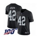 Men's Oakland Raiders #42 Karl Joseph Black Team Color Vapor Untouchable Limited Player 100th Season Football Jersey