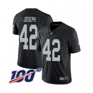Men's Oakland Raiders #42 Karl Joseph Black Team Color Vapor Untouchable Limited Player 100th Season Football Jersey