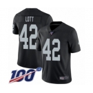 Men's Oakland Raiders #42 Ronnie Lott Black Team Color Vapor Untouchable Limited Player 100th Season Football Jersey