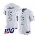 Men's Oakland Raiders #5 Johnny Townsend Limited White Rush Vapor Untouchable 100th Season Football Jersey