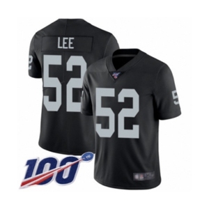 Men's Oakland Raiders #52 Marquel Lee Black Team Color Vapor Untouchable Limited Player 100th Season Football Jersey