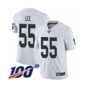 Men's Oakland Raiders #55 Marquel Lee White Vapor Untouchable Limited Player 100th Season Football Jersey