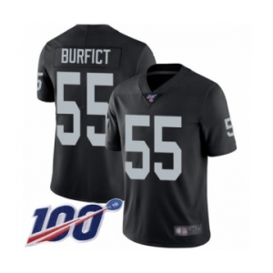 Men's Oakland Raiders #55 Vontaze Burfict Black Team Color Vapor Untouchable Limited Player 100th Season Football Jersey