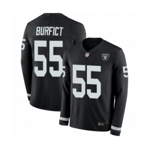 Men's Oakland Raiders #55 Vontaze Burfict Limited Black Therma Long Sleeve Football Jersey