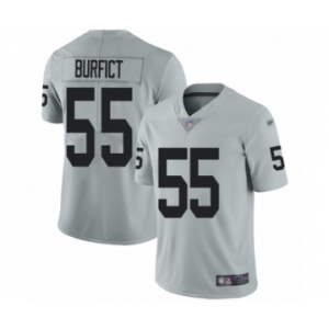 Men's Oakland Raiders #55 Vontaze Burfict Limited Silver Inverted Legend Football Jersey