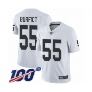 Men's Oakland Raiders #55 Vontaze Burfict White Vapor Untouchable Limited Player 100th Season Football Jersey