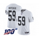 Men's Oakland Raiders #59 Tahir Whitehead White Vapor Untouchable Limited Player 100th Season Football Jersey