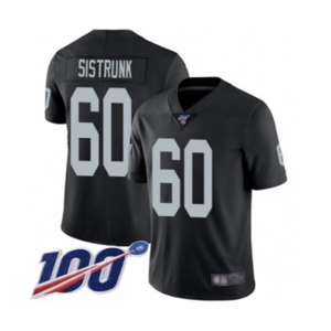 Men's Oakland Raiders #60 Otis Sistrunk Black Team Color Vapor Untouchable Limited Player 100th Season Football Jersey