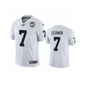 Men's Oakland Raiders #7 Mike Glennon White 60th Anniversary Vapor Untouchable Limited Player 100th Season Football Jersey