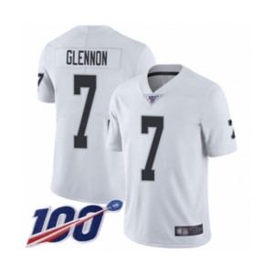 Men's Oakland Raiders #7 Mike Glennon White Vapor Untouchable Limited Player 100th Season Football Jersey