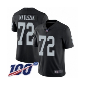 Men's Oakland Raiders #72 John Matuszak Black Team Color Vapor Untouchable Limited Player 100th Season Football Jersey