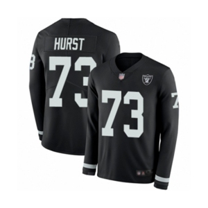 Men's Oakland Raiders #73 Maurice Hurst Limited Black Therma Long Sleeve Football Jersey