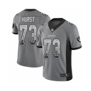 Men's Oakland Raiders #73 Maurice Hurst Limited Gray Rush Drift Fashion Football Jersey