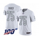 Men's Oakland Raiders #75 Brandon Parker Limited White Rush Vapor Untouchable 100th Season Football Jersey