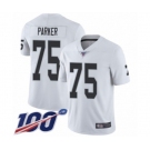 Men's Oakland Raiders #75 Brandon Parker White Vapor Untouchable Limited Player 100th Season Football Jersey