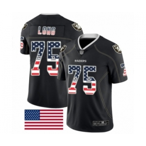 Men's Oakland Raiders #75 Howie Long Black USA Flag Fashion Limited Football Jersey