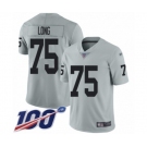 Men's Oakland Raiders #75 Howie Long Limited Silver Inverted Legend 100th Season Football Jersey