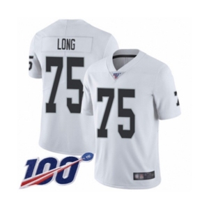 Men's Oakland Raiders #75 Howie Long White Vapor Untouchable Limited Player 100th Season Football Jersey